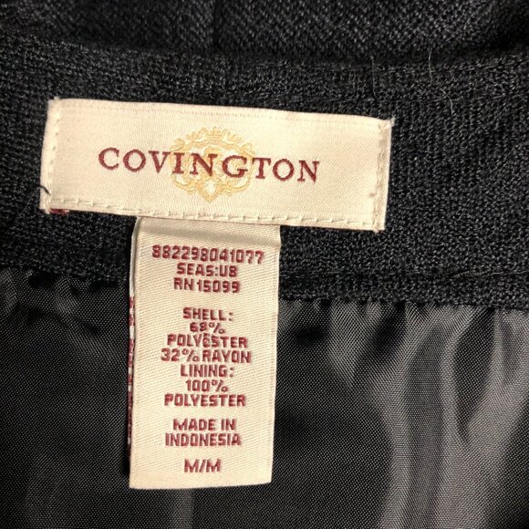 Covington Jacket Womens Size Medium Black Button Up Lined Blazer Office Evening - Picture 6 of 7